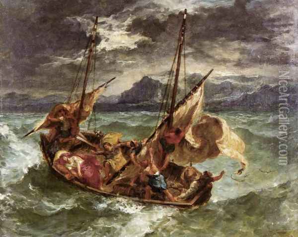 Christ on the Lake of Gennezaret 1854 Oil Painting - Eugene Delacroix