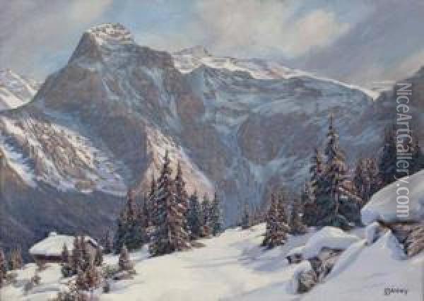 Winter Im Gebirge Oil Painting - Georg Janny