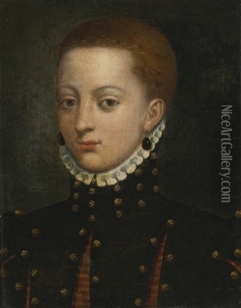 Portrait Of A Young Lady Oil Painting - Sofonisba Anguissola
