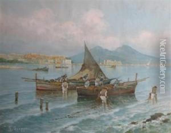 Fisherman Oil Painting - Raimpondo Scoppa
