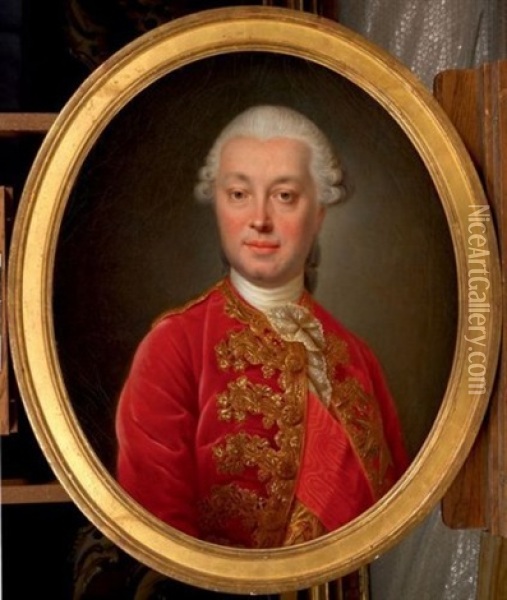 Portrait Presume Du Comte De Puysegur, Ministre De La Guerre Sous Louis Xvi (1726 - 1807) Oil Painting - Alexander Roslin