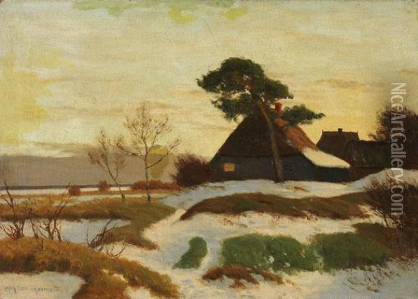 Winterlandschaft Bei Ahrenshoop Oil Painting - Paul Muller-Kaempff