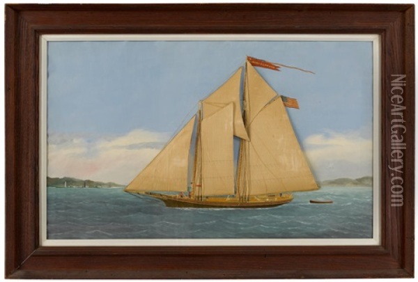 The American Pilot Schooner Albert C. Lawson Oil Painting - Thomas H. Willis