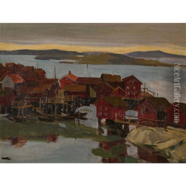 Nordische Hafenlandschaft Oil Painting - Martha Stettler