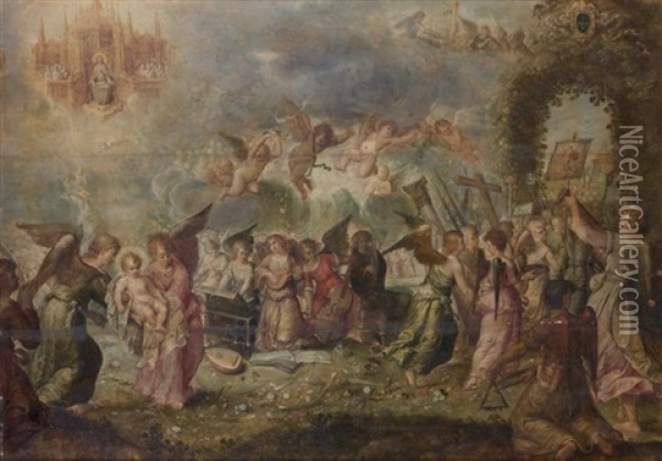 Le Triomphe De L'enfant Jesus Oil Painting - Ambrosius Francken the Younger
