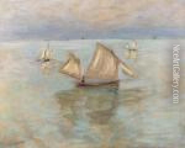 Barques De Pche Pourville Oil Painting - Claude Oscar Monet