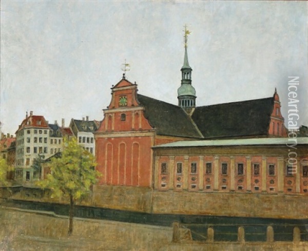Holmens Kirke, Copenhagen Oil Painting - Svend Hammershoi
