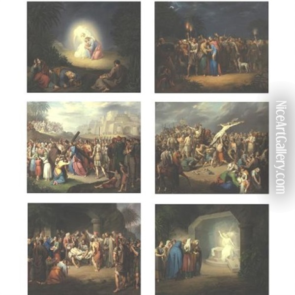 Scenes From The Passion Of Christ (set Of 12) Oil Painting - Jules Claude Ziegler