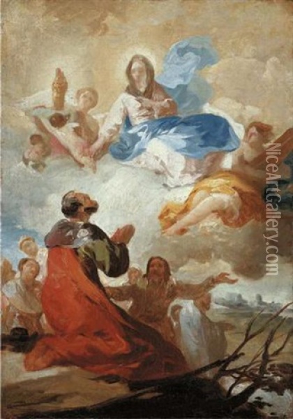 The Appearance Of The Virgen Del Pilar To Saint James Oil Painting - Francisco Goya