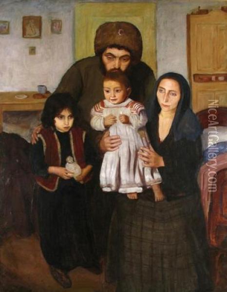 Family Oil Painting - Maurice Minkowski