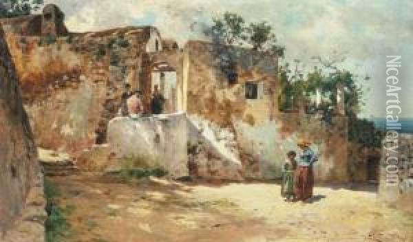Vue De Capri Oil Painting - Antonino Leto