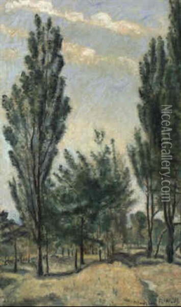 Baumbestandene Landschaft, Madrid Oil Painting - Ferdinand Hodler