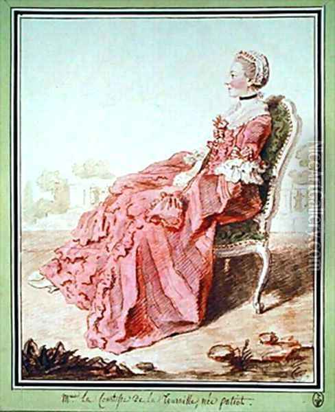 La Comtesse de la Touraille Oil Painting - Louis Carrogis Carmontelle