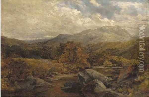 On the Llugwy, North Wales Oil Painting - James Callowhill