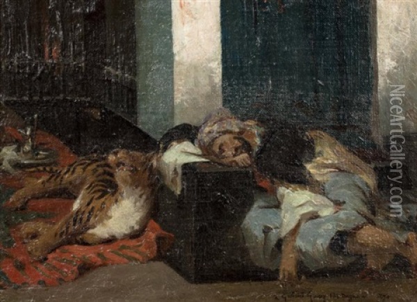 Le Repos, Etude Oil Painting - Pascal Adolphe Jean Dagnan-Bouveret