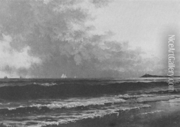 Coastal Scene: Sunrise Oil Painting - Alfred Thompson Bricher