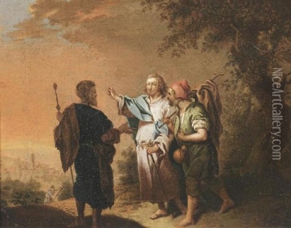 Christus Auf Dem Wege Nach Emmaus Oil Painting - Johann Conrad Seekatz