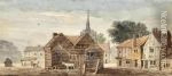 Two Views In Hampstead Oil Painting - John Glover