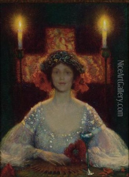 Sarah Bernhardt Costumed As Princess Lointaine Oil Painting - Philip Leslie Hale