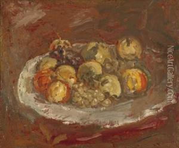  Nature Morte Aux Raisins Et Pommes  Oil Painting - Georges Bouche