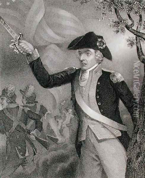 Portrait of General Francis Marion at the Battle of Eutaw Springs, 1781, engraved by Thomas B. Welch (1814-74) from a drawing by James Barton Longacre 1794-1869 Oil Painting - Thomas Stothard