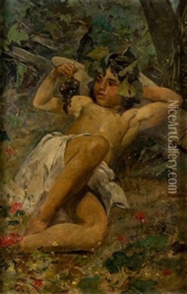 Fauno Oil Painting - Victor Pierre Huguet