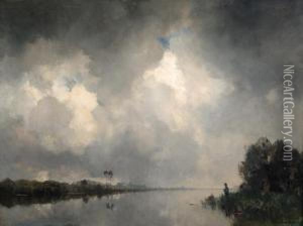 The Thunderstorm Oil Painting - Ludwig Willem R. Wenckebach