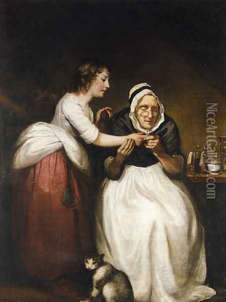 The Village Doctress Oil Painting - James Northcote