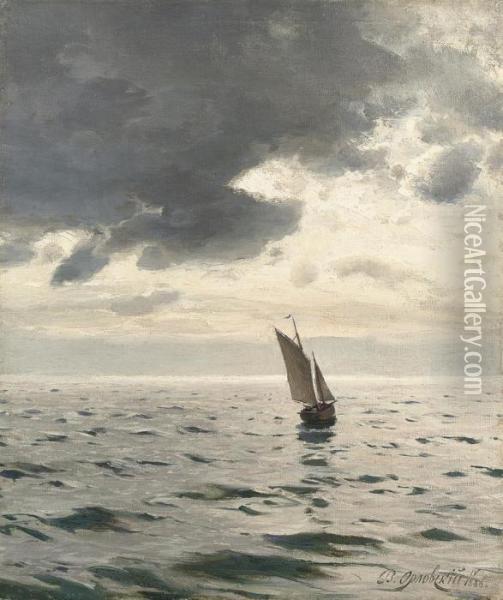 Dora. Sailing At Dusk Oil Painting - Vladimir Donatovich Orlovskii
