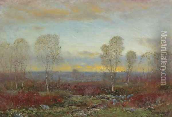 Sunset Oil Painting - Dwight William Tryon