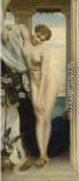Venus Disrobing For The Bath Oil Painting - Frederick Leighton