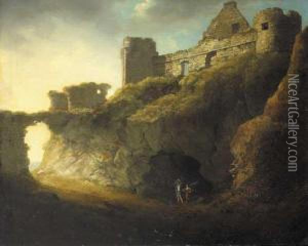 Dunluce Castle, County Antrim Oil Painting - William Watts