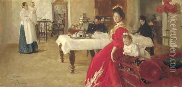 Study of a family portrait Oil Painting - Ilya Efimovich Efimovich Repin