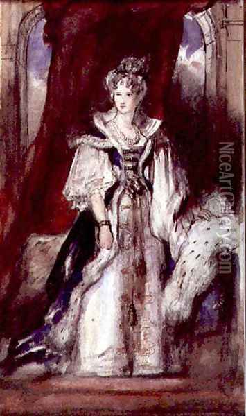 Queen Adelaide (1792-1849) 1836 Oil Painting - Sir David Wilkie