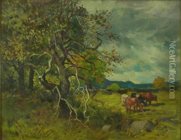 Cattle And Trees Oil Painting - John Blake Macdonald
