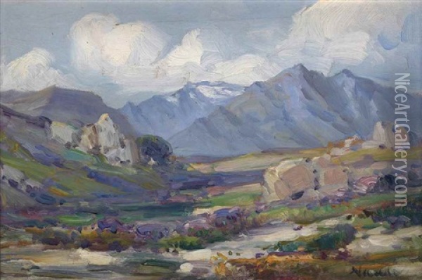 Cape Landscape Oil Painting - Pieter Hugo Naude