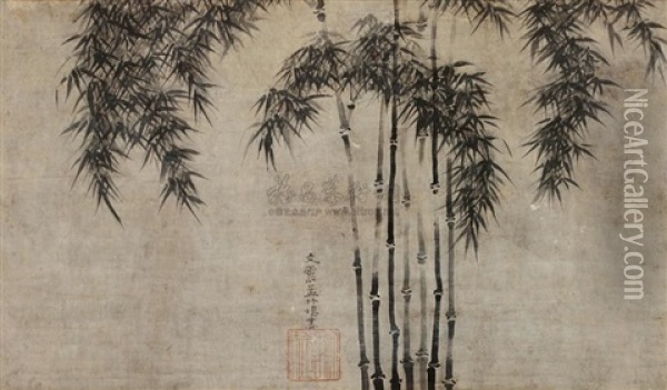 Bamboo Oil Painting -  Wen Zhenmeng