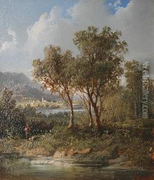 An Austrian Landscape Oil Painting - Eduard Boehm