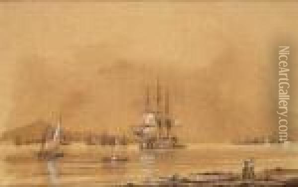 Schiffe Im Hafen. Oil Painting - Ivan Konstantinovich Aivazovsky