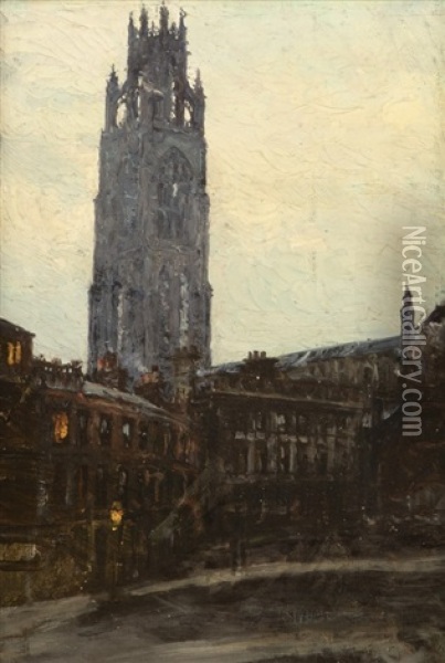 Old Boston Oil Painting - Anna Richards Brewster