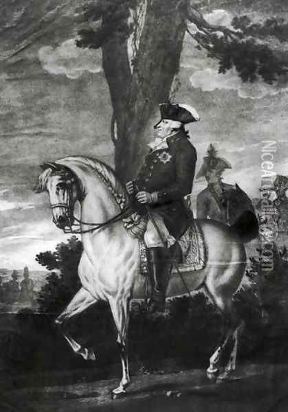 Equestrian Portrait of Frederick William II 1744-97 King of Prussia Oil Painting - Heinrich Sintzenich