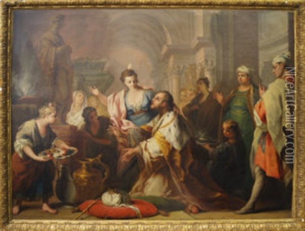 The Idolatry Of Solomon Oil Painting - Jacopo Amigoni