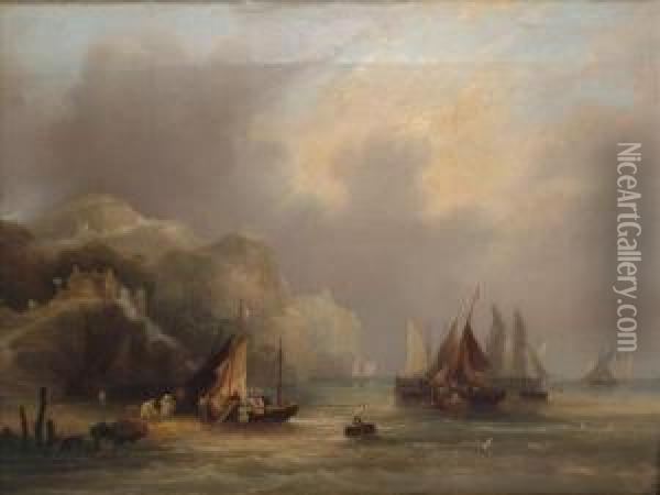 Ventnor, Isleof Wight; Cowes, Isle Of Wight, A Pair Oil Painting - Frederick Calvert