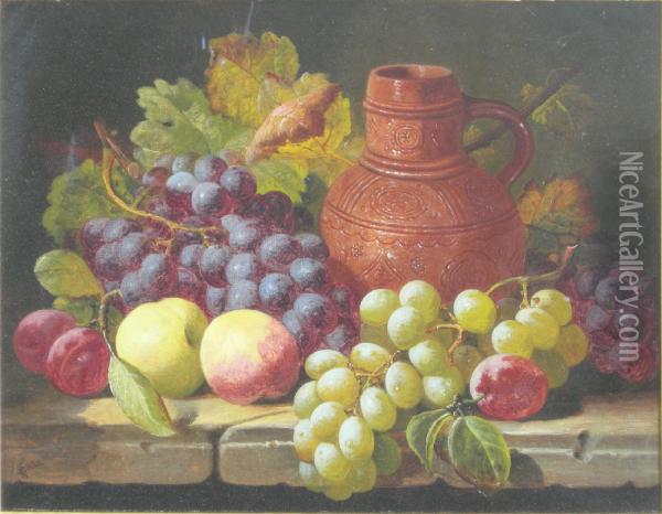 Still Life With Terracotta Jug Oil Painting - Charles Thomas Bale