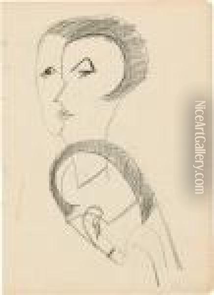 Zwei Portraits Einer Frau Oil Painting - Ernst Ludwig Kirchner