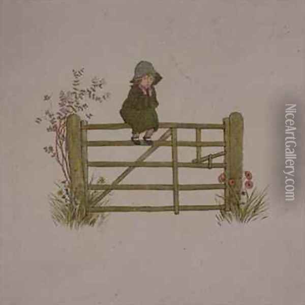 Thinking from A Day in A Childs Life Oil Painting - Kate Greenaway