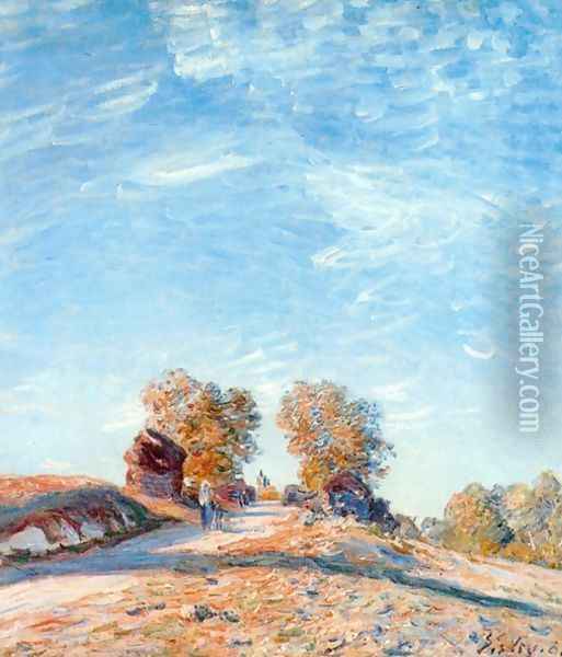 Hill Path in Sunlight Oil Painting - Alfred Sisley