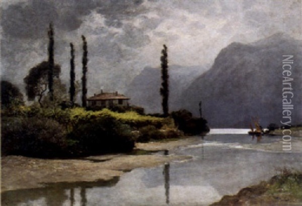Bei Torbole, Gardasee Oil Painting - Theodor Her