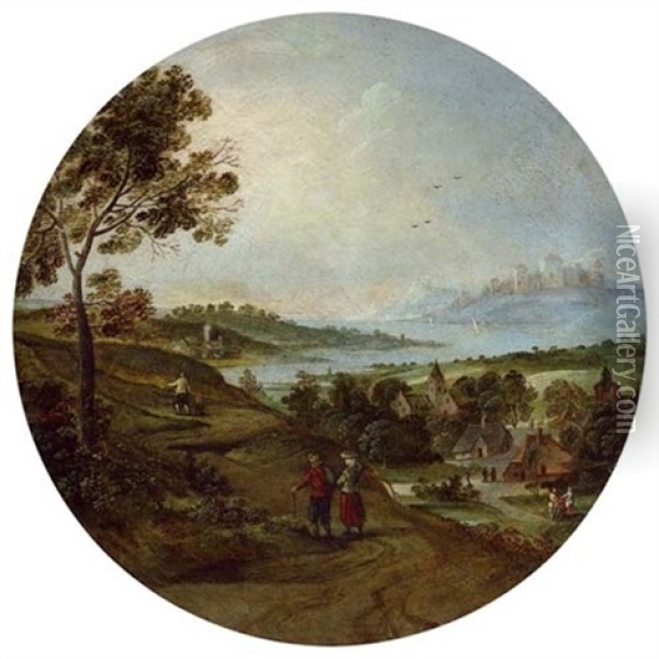 Landschaft Oil Painting - Jacob Grimmer