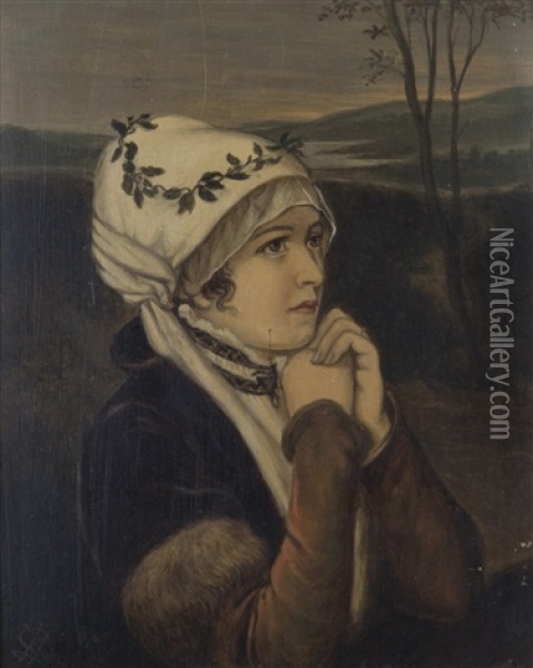 Portrait De Femme Oil Painting - Hendrik Jan Augustyn Leys